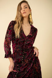 Raspberry Stella Long Dress