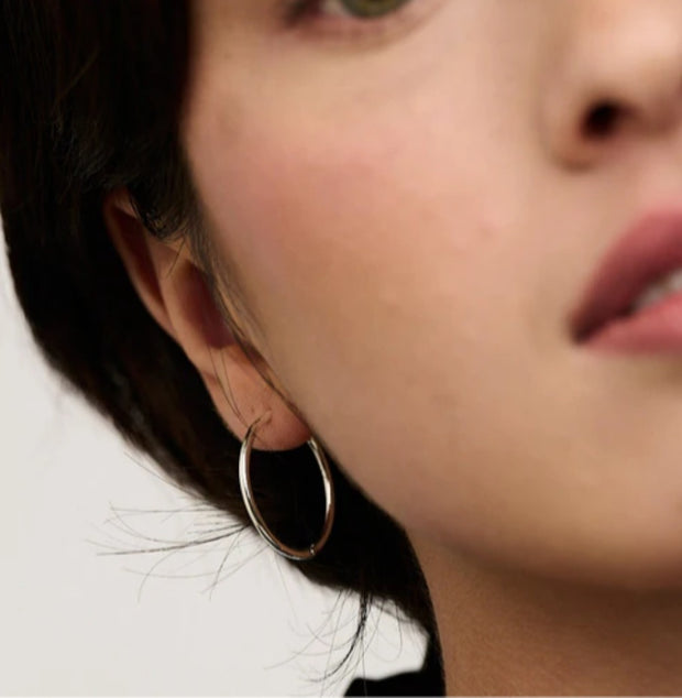 Sølv Large Micro Hoop 25mm - Stilshoppen