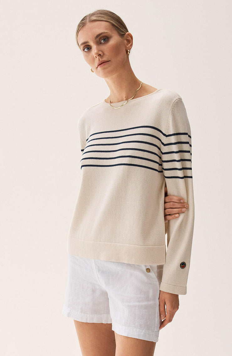 Offwhite/marine Carrie Sweater