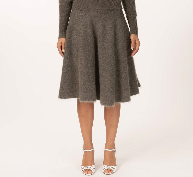 Dusty Olive green Soft Flared Skirt