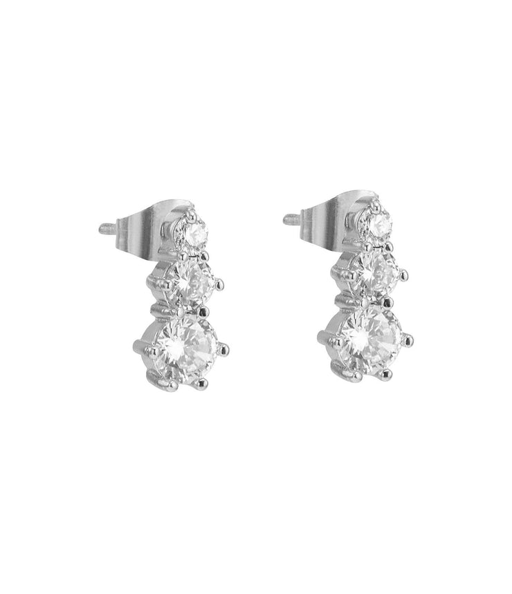 Sølv Tripple crustal earring