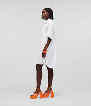Hvit Broderie Anglaise Shirtdress