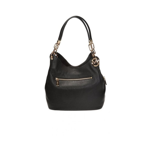 Sort Lillie Large Pebbled Leather Shoulder Bag - Stilshoppen