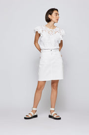 Hvitt Denim Skirt