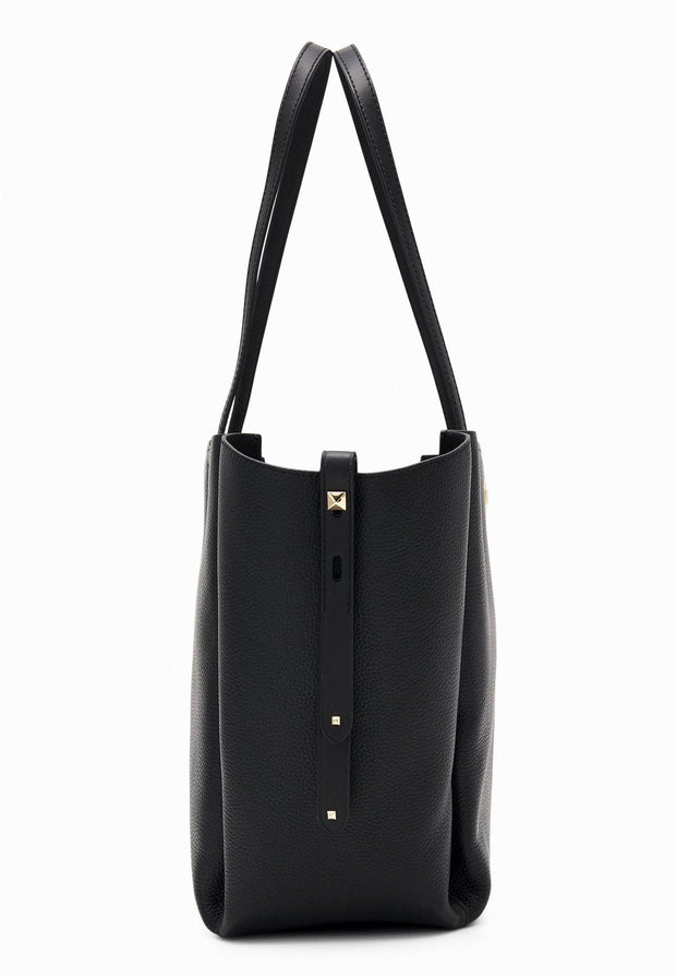 Sort Freya Large Pebbled Leather bag - Stilshoppen