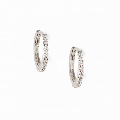 Sølv Orelia Mini Pave Hoop earrings