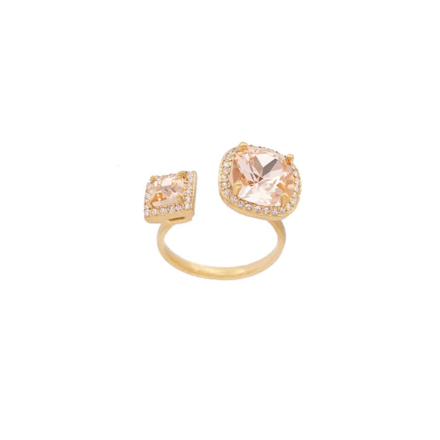 Peach Tamara Swarovski Justerbar ring - Stilshoppen