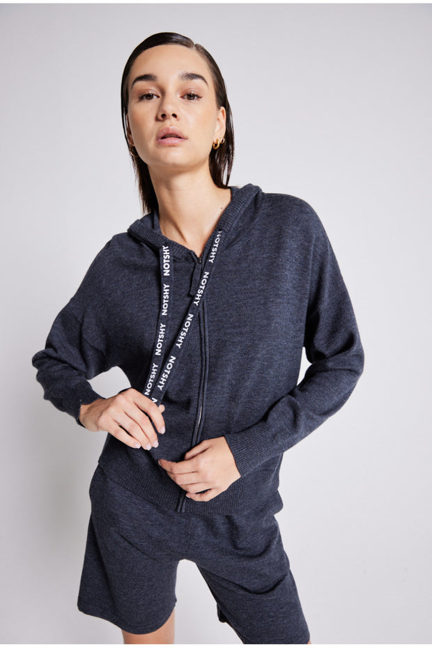 Koksgrå Gilet Zippe Capuche - Stilshoppen