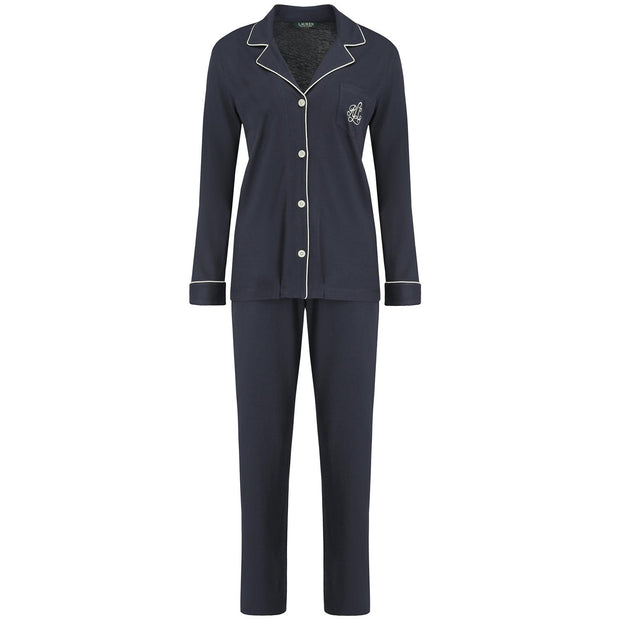 Navy Hammond Knit Collar PJ set - Stilshoppen