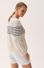Offwhite/marine Carrie Sweater
