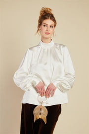 White Bertine Satin