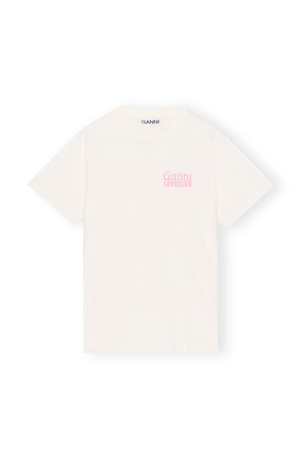 Offwhite Basic Jersey Loveclub Relaxed T-shirt - Stilshoppen