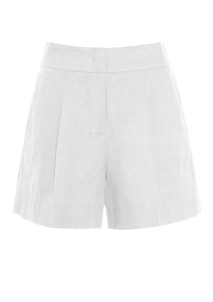 Hvit Amalfi linen shorts