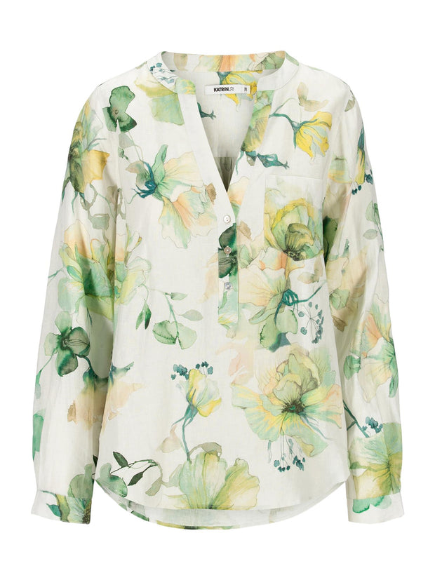 Grønn Serena Fleur Blouse - Stilshoppen