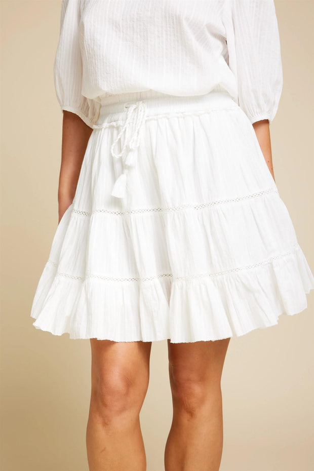 White Hutton Solid Skirt
