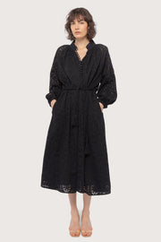 Black Flower Circle Lace Bohemian Wide Dress - Stilshoppen