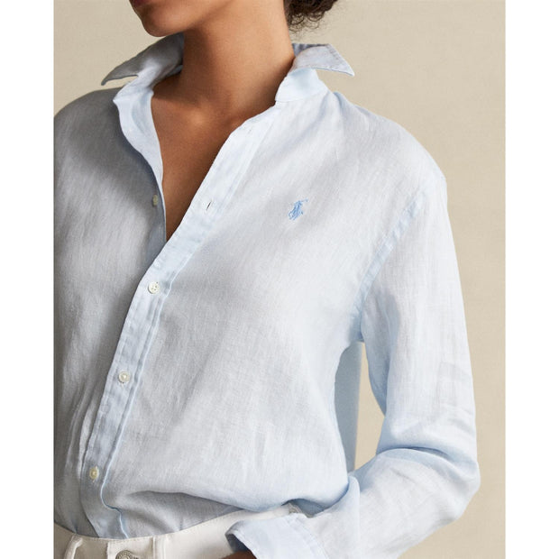 Lyseblå  Relaxed linen shirt - Stilshoppen