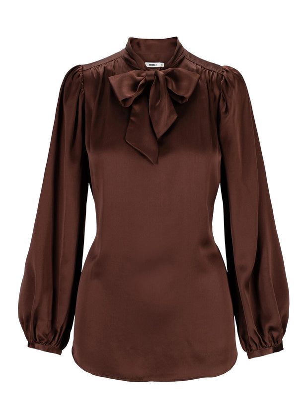 Bordeaux Thea Satin Blouse - Stilshoppen