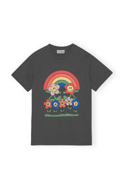Volcanic Ash Basic Jersey Rainbow Relaxed T-shirt