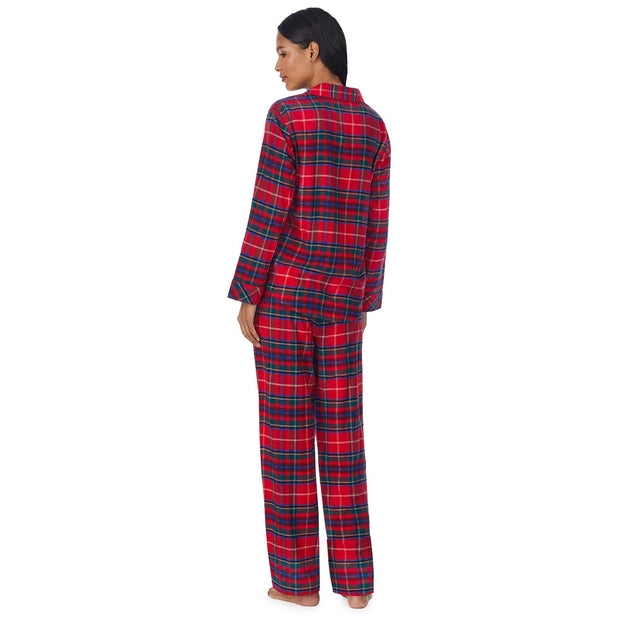 Rød Notch Collar Longpant PJ set - Stilshoppen