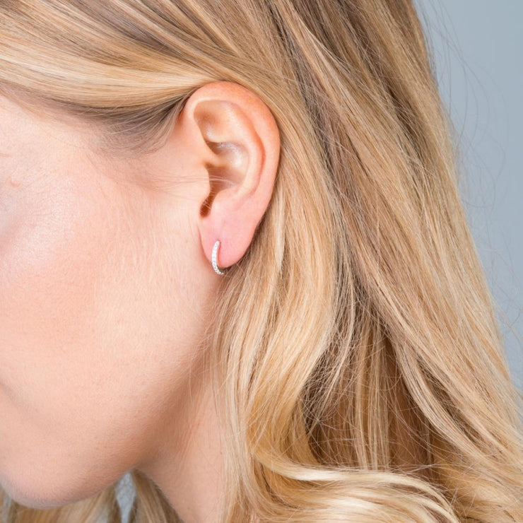 Sølv Orelia Mini Pave Hoop earrings