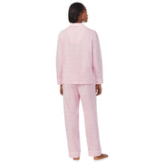 Pink Notch Collar Long Pant PJ Set