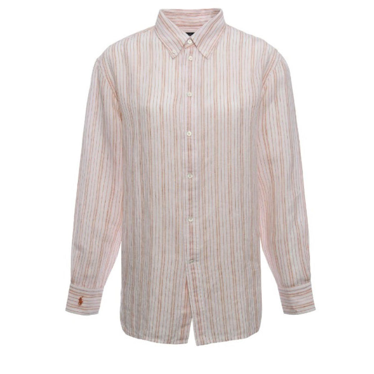 Orange Stripe Relaxed Button Front Shirt