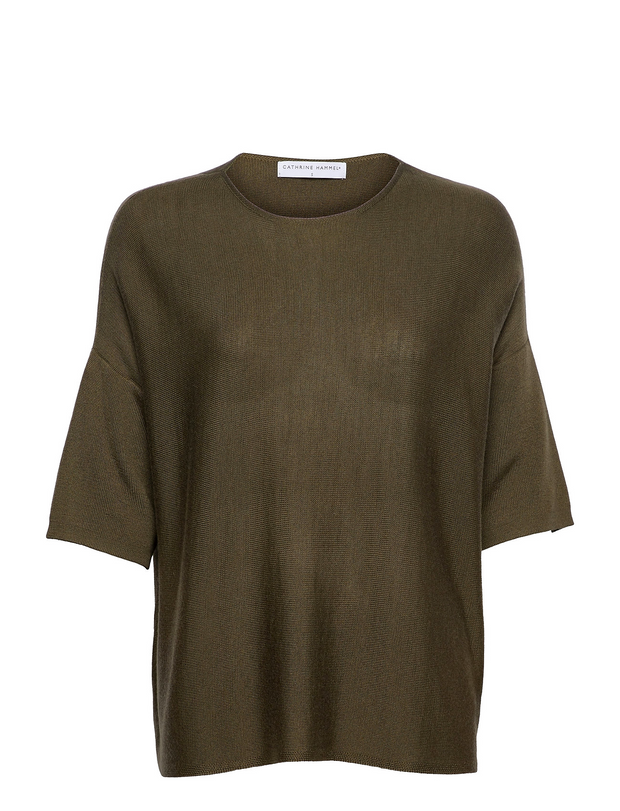 Dusty Olive green Merino Lyocel wide tee - Stilshoppen